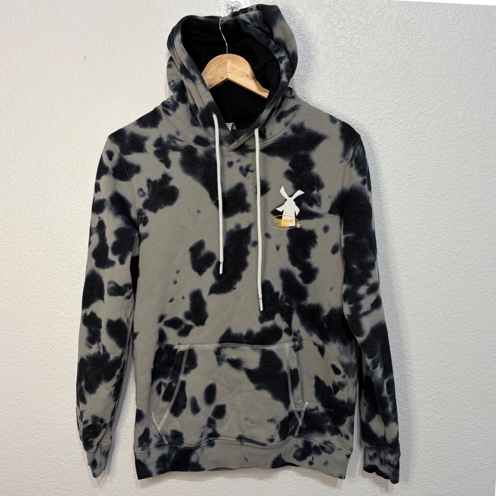 Dutch Bros Coffee Tie Dye Hoodie Mens Small Black Grey Serving You Since 92 Logo